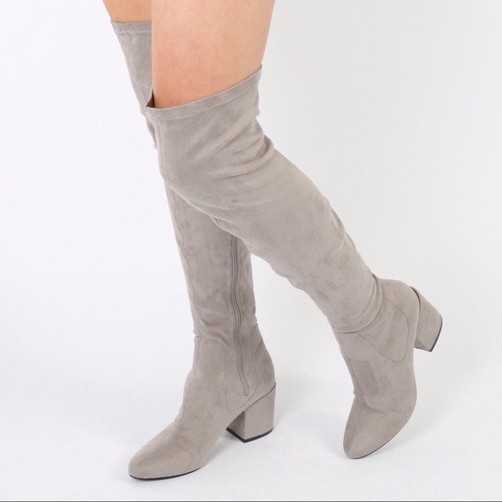 Public Desire Gray Over the Knee Boots